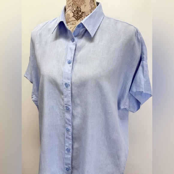 LAUREN RL Black Label Blue Short Sleeve Button Down size L - Picture 3 of 15